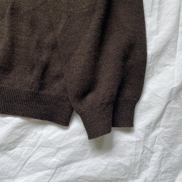 Eddie Bauer mens 100% merino wool polo sweater size L chocolate brown - Picture 4 of 7